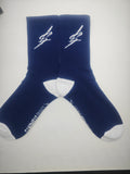 LIVING ST8MENTS Classic Logo - Sports Crew Socks (Navy/White)