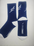 LIVING ST8MENTS Classic Logo - Sports Crew Socks (Navy/White)