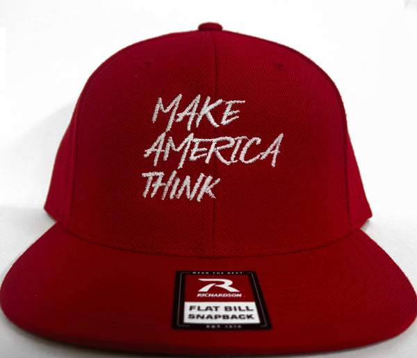 MAKE AMERICA THINK | Red Classic Flat Brim Snapback