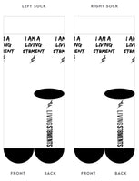 I AM A LIVING ST8MENTS Sports/Crew Socks (White)