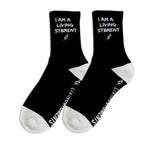 I AM A LIVING ST8MENTS Sports/Crew Socks (Black)