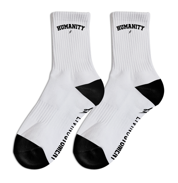 HUMANITY - Sports Crew Socks (White/Black)
