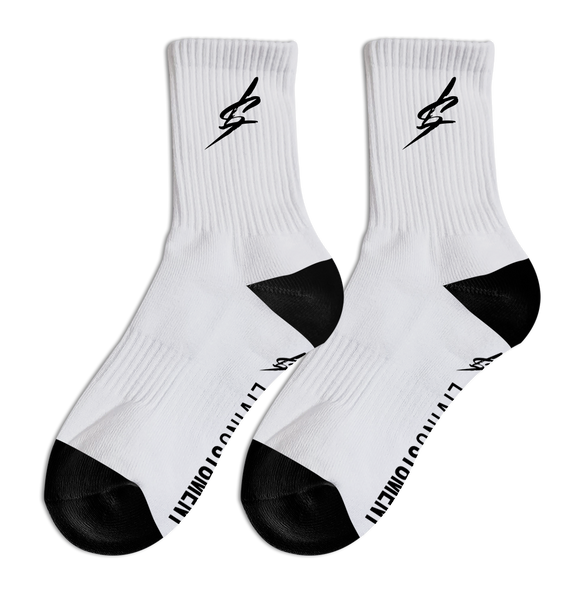 LIVING ST8MENTS - Sports Crew Socks (White/Black)