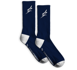 LIVING ST8MENTS Classic Logo - Sports Crew Socks (Navy/White)