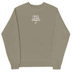 I AM A LIVING ST8MENT Premium Crewneck Sweatshirt | Olive Green