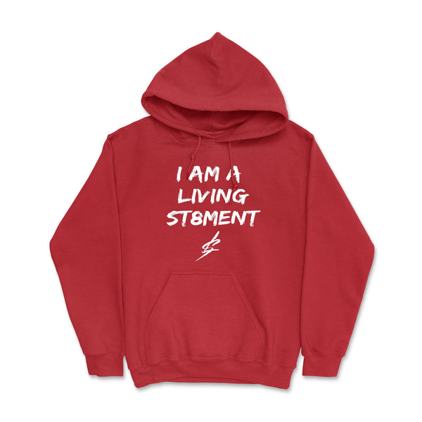 I AM A LIVING ST8MENT Hoodie (Red/White)